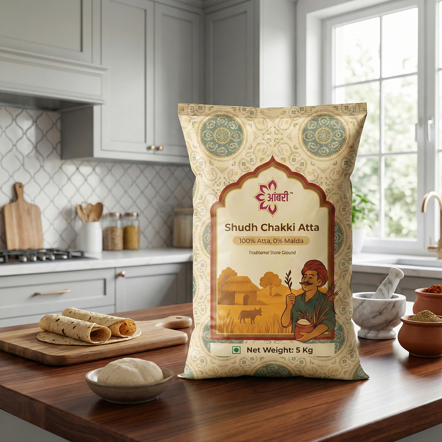 Atta Traditional Shudh Chakki Atta - 5KG - Image 2